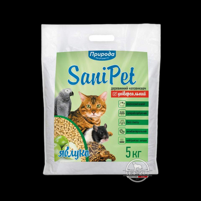 Природа Sani Pet Наповнювач деревний "Універсальний", з ароматом яблука 5кг PR240794 фото