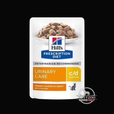 Hill&rsquo;s PRESCRIPTION DIET c/d Вологий корм для котів, догляд за сечовидільною системою, з куркою, пауч, 85 г 605601 фото