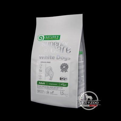 Nature's ProtectionSuperior Care White Dogs Grain Free Insect Adult Small Breeds - беззерновий корм для собак дрібних порід з білою шерстю (комахи) - 1,5 кг NPSC47441 фото