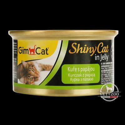 Вологий корм GimCat Shiny Cat для котів, курка і папайя, 70 г G-412948/413587 фото