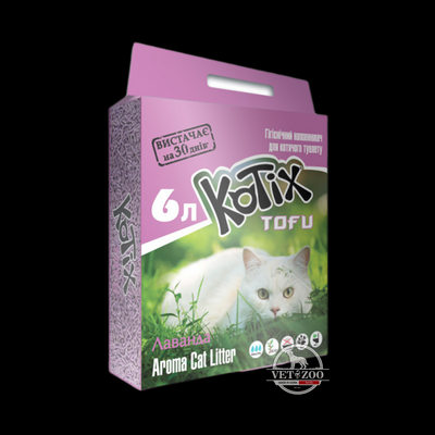 Kotix Tofu Соєвий наповнювач для котячого туалету, з ароматом лаванди 6л 102099 фото