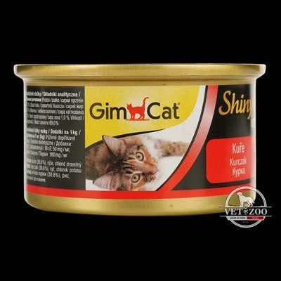 Вологий корм GimCat Shiny Cat для котів, курка, 70 г G-413112/413310 фото
