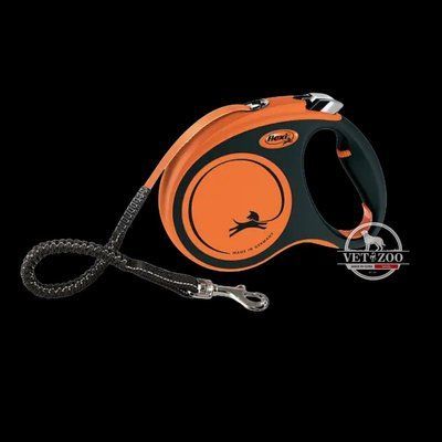 Flexi XTREME L 5 м - поводок-рулетка з подовженою стрічкою для собак до 55 кг помаранчевий 104436 фото