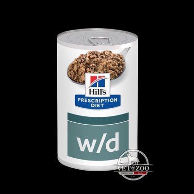Hill&rsquo;s PRESCRIPTION DIET w/d Diabetes Care вологий корм для собак при цукровому діабеті, з куркою, консерва, 370 г 607720 фото