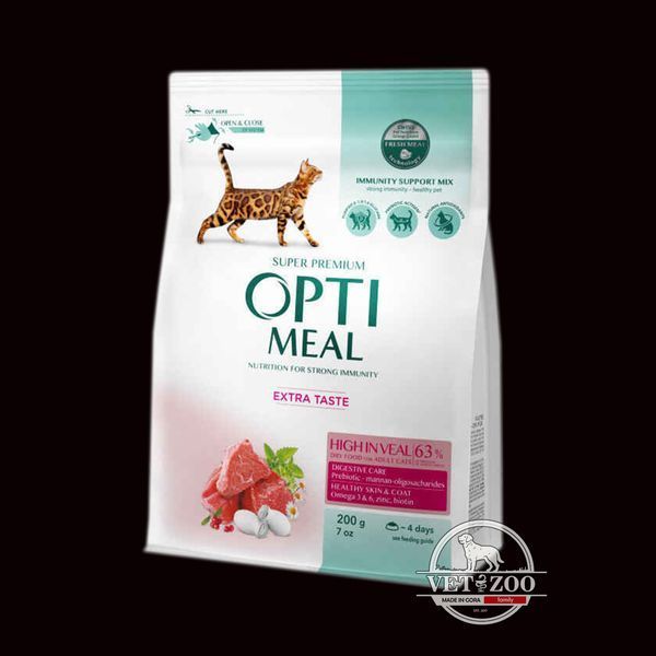 OptiMeal (ОптіМіл) Veal Extra Taste Cat 200г B1800501; B1890201; В1810502 фото