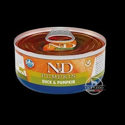 Фарміна кет волог N&D Grain Free PUMPKIN DUCK ADULT з гарбузом, качкою 70 г 160 603 фото