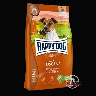 Happy Dog Sensible Mini Toscana для собак дрібних порід з качкою та лососем 800г 61236 фото