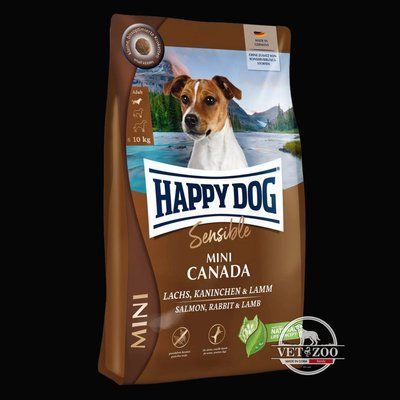 Happy Dog Sensible Mini Canada для дрібних порід з лососем/кроликом та ягнятим 800г 61240 фото