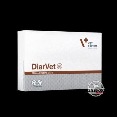 Vet Expert DiarVet ДіарВет (30 капс. Twist Off) &ndash; засіб для котів і собак малих порід проти діареї (бентоніт, інулін, пектин, таніни, віт А) 1 капс на 5кг 212237; 204461 фото