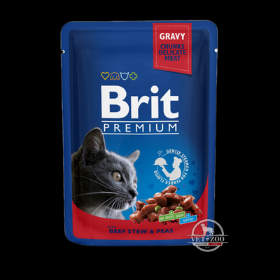 Brit Premium Рагу з тушкованої яловичини з зеленим горошком для котів 100270 фото