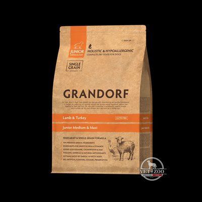 Grandorf Lamb and Turkey Junior Medium & Maxi Breeds - Грандорф сухий комплексний корм для юніорів середніх та крупних порід з ягням та індичкою 10кг 92101; 92103; 92110 фото