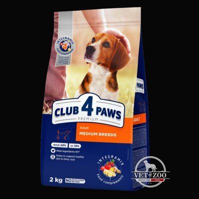 Club 4 Paws Premium для дорослих собак середніх порід 2кг 103292 фото