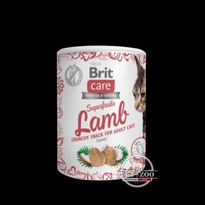 Ласощі для котів Brit Care Cat Snack Superfruits Lamb ягня, 100 г 100651 фото