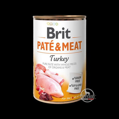 Brit Pat&eacute; & Meat Dog. Індичка консерва для собак. 400г 100865/100074/0298 фото