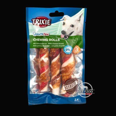 Паличка Trixie Denta Fun для чищення зубів собак, з барбекю, 12 см, 105 г, 3 шт 31377 фото