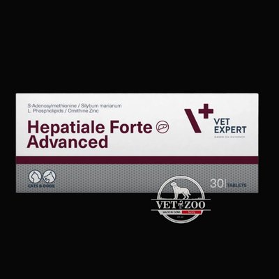 Vet Expert Hepatiale Forte Advanced Харчова добавка для підтримання та захисту функцій печінки у котів і собак, 30 таб 208971 фото