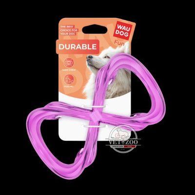 Іграшка для собак WAUDOG Fun Durable Вісімка, термопластична гума, 200 мм, фіолетовий 62189 фото