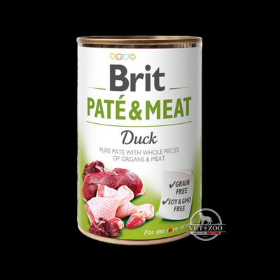 Brit Pat&eacute; & Meat Dog. Качка консерва для собак. 400г 100860/100075/0304 фото