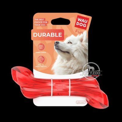Іграшка для собак WAUDOG Fun Durable Кістка, термопластична гума, 200 мм, червоний 62193 фото