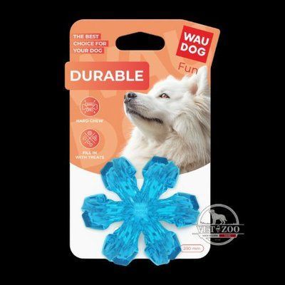 Іграшка для собак WAUDOG Fun Durable Дихаючий м'яч, термопластична гума, 70 мм, блакитний 62162 фото