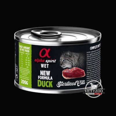 ALPHA SPIRIT Duck Sterilized Cat  Консерва з качкою для стерилізованих котів 200г as311155 фото