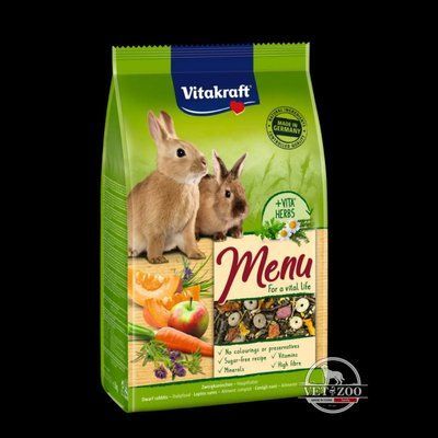 Корм Vitakraft Premium Menu Vital для кроликів, 1 кг 29219 фото