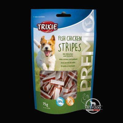 Ласощі Trixie Premio Stripes Chicken для собак, курка/риба, 75 г 31534 фото