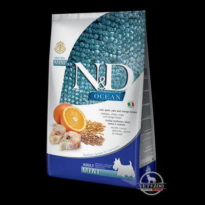 Farmina (Фарміна) N&D Ocean Cod, Spelt, Oats & Orange Adult Mini 2.5кг 160732; 160733 фото