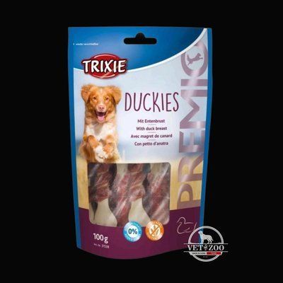 Ласощі Trixie Premio Duckies для собак, кальцієві кісточки з качкою, 100 г 31538 фото