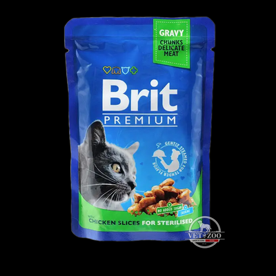 Brit Premium Шматочки з куркою для кастрованих котів 100275/506033 фото