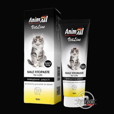 AnimAll VetLine Фітопаста для виведення шерсті для котів 100г 150570 фото