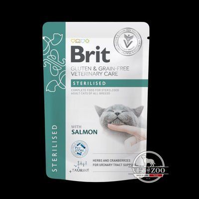 Корм вологий Brit GF VD Care Sterilised для котів з лососем 85 г 101115_1 фото