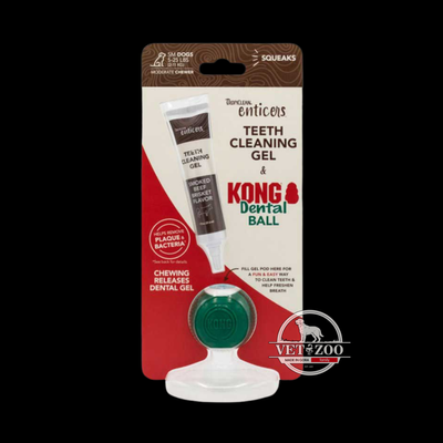 TropiClean (Тропіклін) Enticers Kong Dental Ball - S - Набір по догляду за ротовою порожниною (шарик, гель) зі смаком копченої яловичої грудки для собак 29,6мл 005877; 005884; 005891 фото