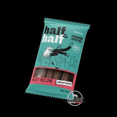 Ласощі для собак Half&Half у формі м'ясних паличок з яловичиною, 100 г 31762 фото