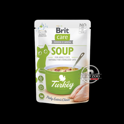 Корм вологий "Суп для котів Brit Care Soup with Turkey з індичкою", 75 г 101057 фото