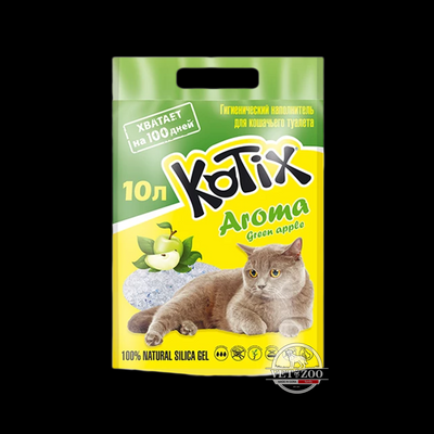 Kotix Силікагелевий наповнювач для котячого туалету, з ароматом яблука 10л 102077 фото