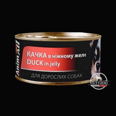 AnimAll dog Duck in jelly (банка) Консерви для собак з Качкою в ніжному желе 85г 168317 фото