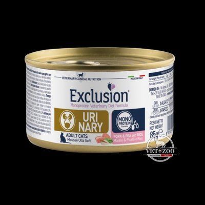 Консерва Exclusion Urinary зі свининою, горохом та рисом для котів із сечокам'яною хворобою 85 г 06936 фото