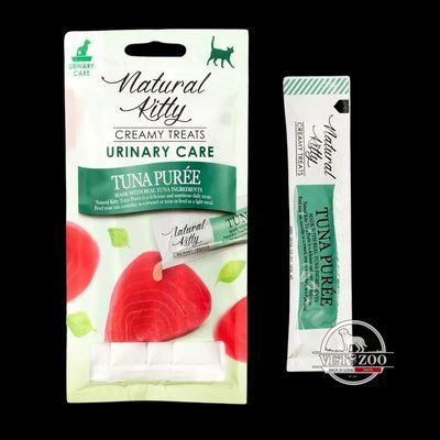 Natural Kitty Fuctional Creamy Treat Tuna Puree Urinary Care - кремові ласощі для здоров'я сечовивідних шляхів котів (пюре з тунця) - 12 г/4 стіки SNK24013 фото