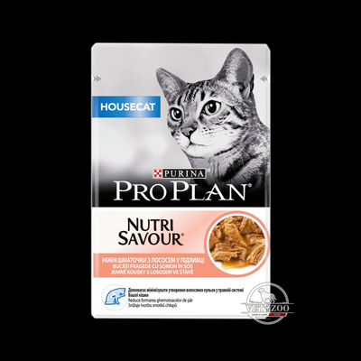 Purina Pro Plan Housecat Nutrisavour Шматочки з лососем для домашніх котів 12457618 фото