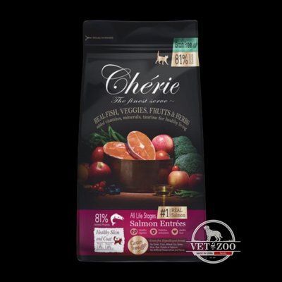 Cherie Шері сухий корм з лососем здорова шкіра та шерсть для котів на всіх стадіях життя 400г 603068; 603075 фото