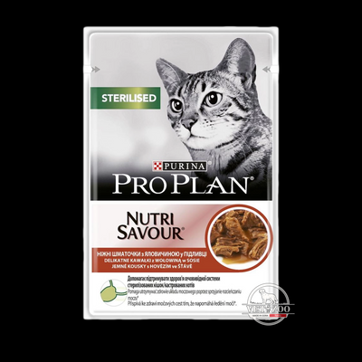 Purina Pro Plan Sterilised Nutrisavour Шматочки з яловичиною для кастрованих кот 12457645 фото