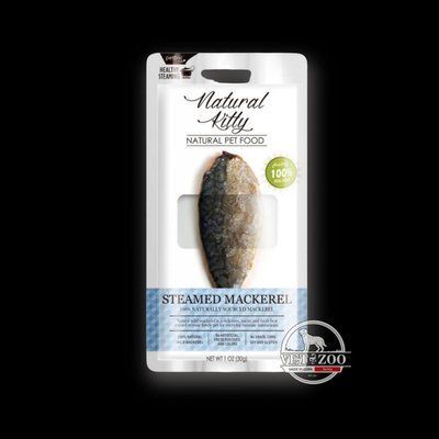Ласощі для котів та собак Natural Kitty STEAMED MACKEREL, шматочки скумбрії приготовлені на пару, 30 г 14102 фото