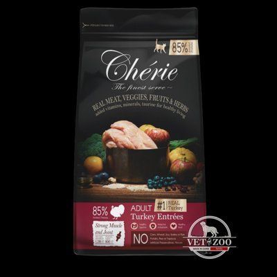 Cherie Шері сухий корм для дорослих котів з індичкою підтримка м'язів та суглобів, 400г 602214; 602184 фото