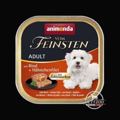 Animonda Vom Feinsten для дорослих собак, з яловичиною та курячим філе, 150 г 82301 фото