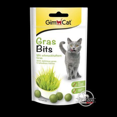 Ласощі GimCat GrasBits для котів, таблетки з травою, 65 шт, 40 г G-417653/417271 фото