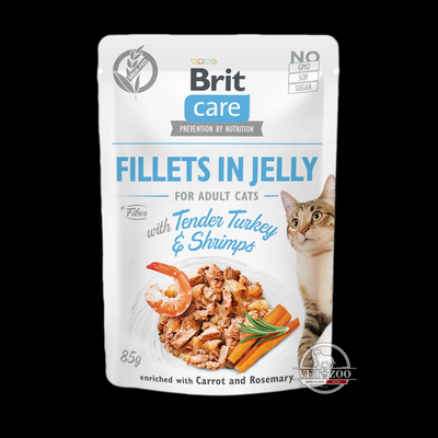 Brit Care Cat Fillets In Jelly з індичкою та креветками для котів 100535/0570 фото