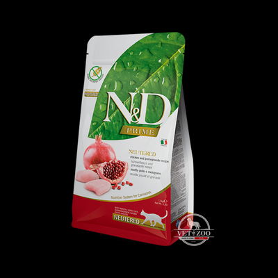 N&D Prime Cat Neutered Chicken & Pomegranate беззерновий корм для стерилізованих 300г 156412; 156407 фото