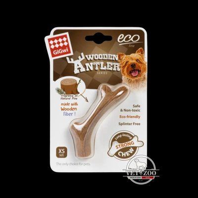 Іграшка для собак Ріг жувальний GiGwi Wooden Antler, дерево, полімер XS (10см) 2339; 2340; 2342; 2343 фото