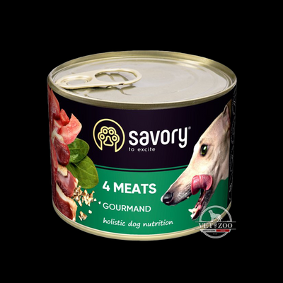 Вологий корм для дорослих собак Savory з чотирма видами м'яса 200г 30396; 30402; 30389 фото